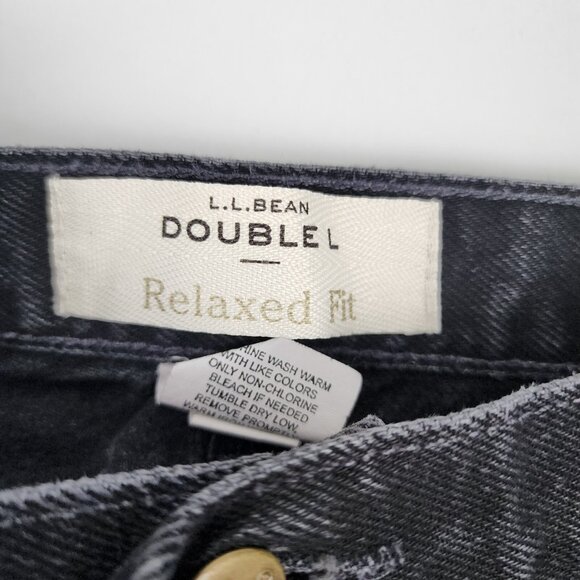 LL Bean Pants Women 16 Tall Black Double L Relaxed Fit Denim (34x32) - Picture 10 of 10
